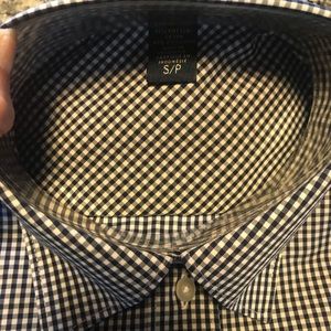 Long sleeve, blue/white checker shirt